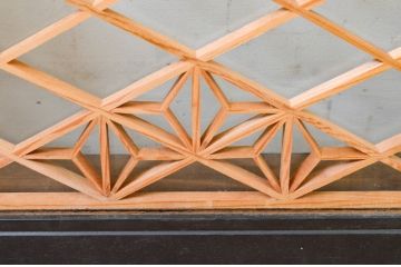 アンティーク建具　両面ガラス　上質な和の雰囲気漂う組子欄間1枚(明り取り、明かり取り)(R-069547)