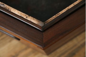 和製アンティーク　シンプルな造りと六角形デザインが素敵な箱火鉢(長火鉢、囲炉裏、木製火鉢)(R-069550)