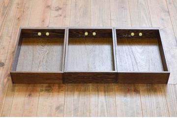 中古　美品　鉄刀木(タガヤサン)無垢材　内部が銅製の関西火鉢(ローテーブル、長火鉢、座卓、リビングテーブル、囲炉裏)(R-069552)