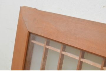 アンティーク建具　片面ガラス　堂々とした富士山が目を惹く欄間1枚(明り取り、明かり取り)(R-069568)