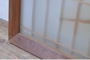 アンティーク建具　片面ガラス　堂々とした富士山が目を惹く欄間1枚(明り取り、明かり取り)(R-069568)