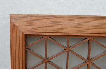 アンティーク建具　片面ガラス　和の空間作りにおすすめな組子欄間1枚(明り取り、明かり取り)(R-069569)