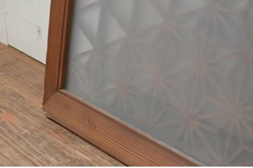 アンティーク建具　片面ガラス　和の空間作りにおすすめな組子欄間1枚(明り取り、明かり取り)(R-069569)
