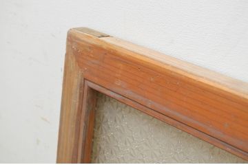 アンティーク建具　大正ロマン　希少な型ガラス入りのガラス欄間1枚(明り取り、明かり取り)(R-069570)