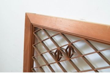 アンティーク建具　華やかなデザインが目を惹く組子欄間2枚セット(明り取り、明かり取り)(R-069571)