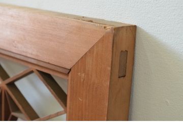 アンティーク建具　華やかなデザインが目を惹く組子欄間2枚セット(明り取り、明かり取り)(R-069571)