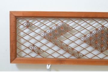 アンティーク建具　華やかなデザインが目を惹く組子欄間2枚セット(明り取り、明かり取り)(R-069571)