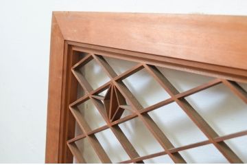アンティーク建具　華やかなデザインが目を惹く組子欄間2枚セット(明り取り、明かり取り)(R-069571)