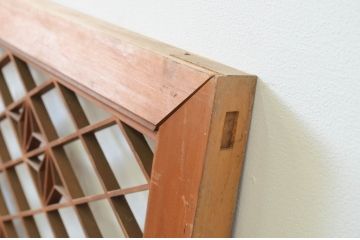 アンティーク建具　華やかなデザインが目を惹く組子欄間2枚セット(明り取り、明かり取り)(R-069571)