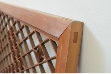 アンティーク建具　華やかなデザインが目を惹く組子欄間2枚セット(明り取り、明かり取り)(R-069571)
