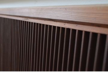 アンティーク建具　特大　繊細な縦桟が美しい筬欄間2枚セット(明り取り、明かり取り、オサランマ)(R-069573)