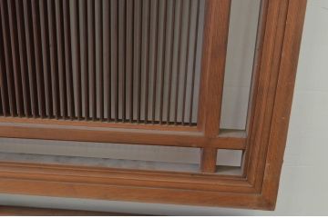 アンティーク建具　特大　繊細な縦桟が美しい筬欄間2枚セット(明り取り、明かり取り、オサランマ)(R-069573)