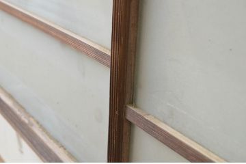 アンティーク建具　和モダンな雰囲気漂うガラス欄間2枚セット(明り取り、明かり取り)(R-069574)