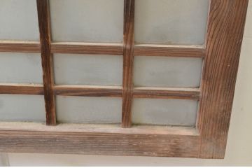 アンティーク建具　和モダンな雰囲気漂うガラス欄間2枚セット(明り取り、明かり取り)(R-069574)