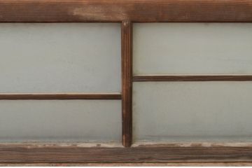 アンティーク建具　和モダンな雰囲気漂うガラス欄間2枚セット(明り取り、明かり取り)(R-069574)