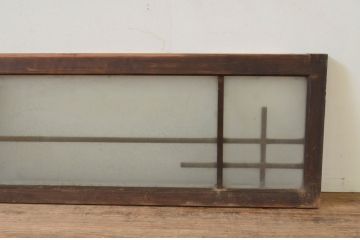 アンティーク建具　和モダンな雰囲気漂うガラス欄間2枚セット(明り取り、明かり取り)(R-069574)