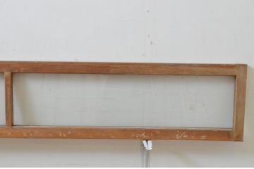 アンティーク建具　シンプルなデザインでインテリアに取り入れやすいガラス欄間2枚セット(明り取り、明かり取り)(R-069576)