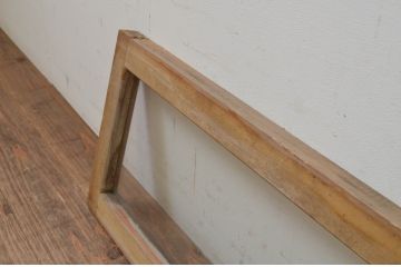 アンティーク建具　シンプルなデザインでインテリアに取り入れやすいガラス欄間2枚セット(明り取り、明かり取り)(R-069576)