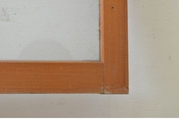 アンティーク建具　シンプルなデザインでインテリアに取り入れやすいガラス欄間2枚セット(明り取り、明かり取り)(R-069576)