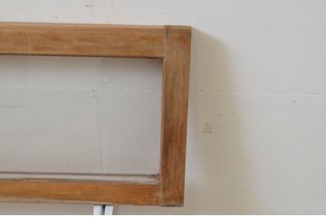 アンティーク建具　シンプルなデザインでインテリアに取り入れやすいガラス欄間2枚セット(明り取り、明かり取り)(R-069577)
