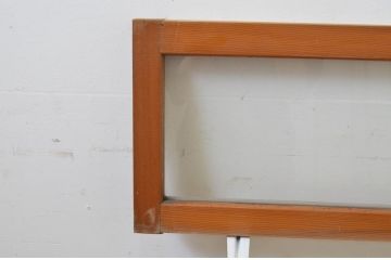 アンティーク建具　シンプルなデザインでインテリアに取り入れやすいガラス欄間2枚セット(明り取り、明かり取り)(R-069577)