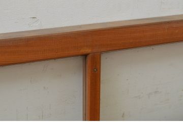 アンティーク建具　シンプルなデザインでインテリアに取り入れやすいガラス欄間2枚セット(明り取り、明かり取り)(R-069577)