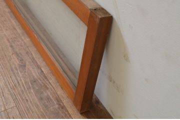 アンティーク建具　シンプルなデザインでインテリアに取り入れやすいガラス欄間2枚セット(明り取り、明かり取り)(R-069577)
