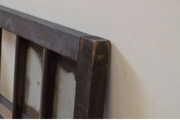 アンティーク建具　ノスタルジックな雰囲気溢れるガラス欄間2枚セット(明り取り、明かり取り)(R-069578)