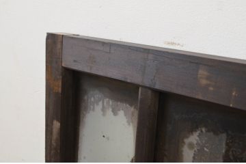 アンティーク建具　ノスタルジックな雰囲気溢れるガラス欄間2枚セット(明り取り、明かり取り)(R-069579)