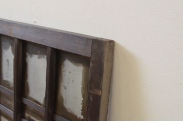 アンティーク建具　ノスタルジックな雰囲気溢れるガラス欄間2枚セット(明り取り、明かり取り)(R-069579)