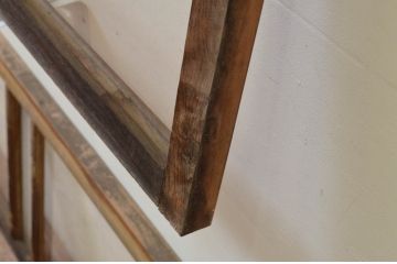 アンティーク建具　どこか懐かしい雰囲気を醸し出すガラス欄間2枚セット(明り取り、明かり取り)(R-069580)