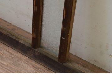 アンティーク建具　どこか懐かしい雰囲気を醸し出すガラス欄間2枚セット(明り取り、明かり取り)(R-069580)