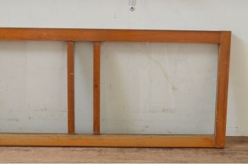 アンティーク建具　どこか懐かしい雰囲気を醸し出すガラス欄間2枚セット(明り取り、明かり取り)(R-069580)