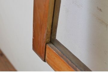 アンティーク建具　どこか懐かしい雰囲気を醸し出すガラス欄間2枚セット(明り取り、明かり取り)(R-069580)