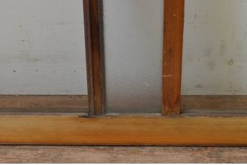 アンティーク建具　どこか懐かしい雰囲気を醸し出すガラス欄間2枚セット(明り取り、明かり取り)(R-069580)