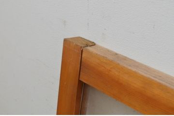 アンティーク建具　どこか懐かしい雰囲気を醸し出すガラス欄間1枚(明り取り、明かり取り)(R-069581)