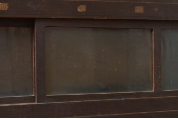 和製アンティーク　古作造り　引き出し9杯　古い商家の二段重ね収納箪笥(収納棚、キャビネット、水屋箪笥、戸棚、飾り棚、店舗什器)(R-069582)