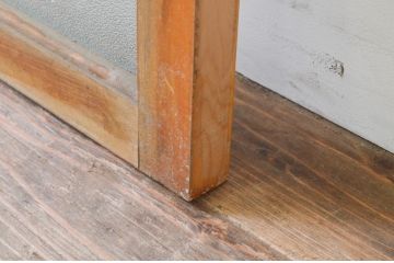 アンティーク建具　インテリアに取り入れやすいシンプルデザインのガラス欄間1枚(明り取り、明かり取り)(R-069594)