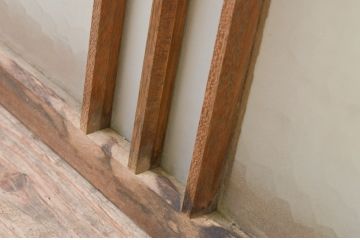アンティーク建具　レトロな雰囲気を醸し出すガラス欄間1枚(明り取り、明かり取り)(R-069595)