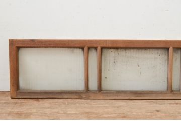 アンティーク建具　シンプルでインテリアに取り入れやすいガラス欄間1枚(明り取り、明かり取り)(R-069596)