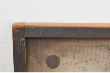 アンティーク建具　シンプルでインテリアに取り入れやすいガラス欄間1枚(明り取り、明かり取り)(R-069596)