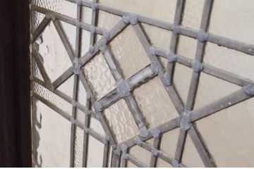 アンティーク建具　レトロな空間作りにおすすめなステンドグラス窓1枚(引き戸、ガラス戸、ガラス窓、ガラス扉、FIX、フィックス、嵌め殺し)(R-069597)