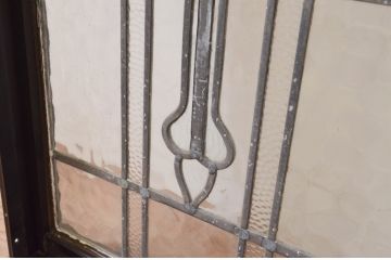 アンティーク建具　レトロな空間作りにおすすめなステンドグラス窓1枚(引き戸、ガラス戸、ガラス窓、ガラス扉、FIX、フィックス、嵌め殺し)(R-069597)