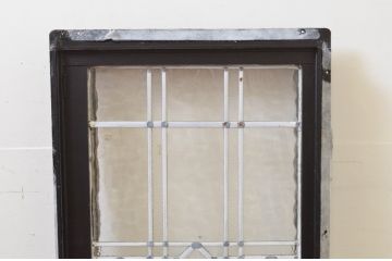 アンティーク建具　レトロな空間作りにおすすめなステンドグラス窓1枚(引き戸、ガラス戸、ガラス窓、ガラス扉、FIX、フィックス、嵌め殺し)(R-069597)