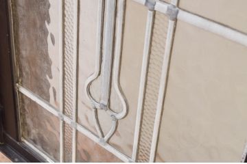 アンティーク建具　レトロな空間作りにおすすめなステンドグラス窓1枚(引き戸、ガラス戸、ガラス窓、ガラス扉、FIX、フィックス、嵌め殺し)(R-069597)