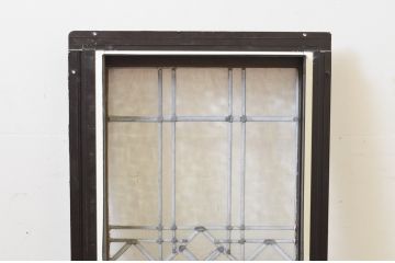 アンティーク建具　レトロな空間作りにおすすめなステンドグラス窓1枚(引き戸、ガラス戸、ガラス窓、ガラス扉、FIX、フィックス、嵌め殺し)(R-069598)
