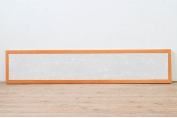アンティーク建具　松と月の風情ある彫刻と格子の障子欄間1枚(明り取り、明かり取り)(R-069599)
