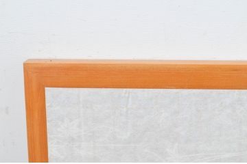 アンティーク建具　松と月の風情ある彫刻と格子の障子欄間1枚(明り取り、明かり取り)(R-069599)