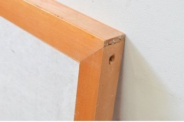 アンティーク建具　松と月の風情ある彫刻と格子の障子欄間1枚(明り取り、明かり取り)(R-069599)
