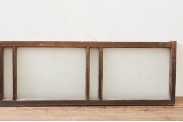 アンティーク建具　レトロな雰囲気を醸し出すガラス欄間1枚(明り取り、明かり取り)(R-069600)